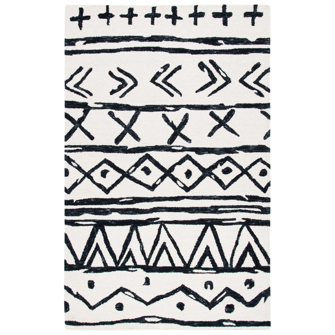 SAFAVIEH Metro MET403Z Handmade Black / Ivory Rug Image 9