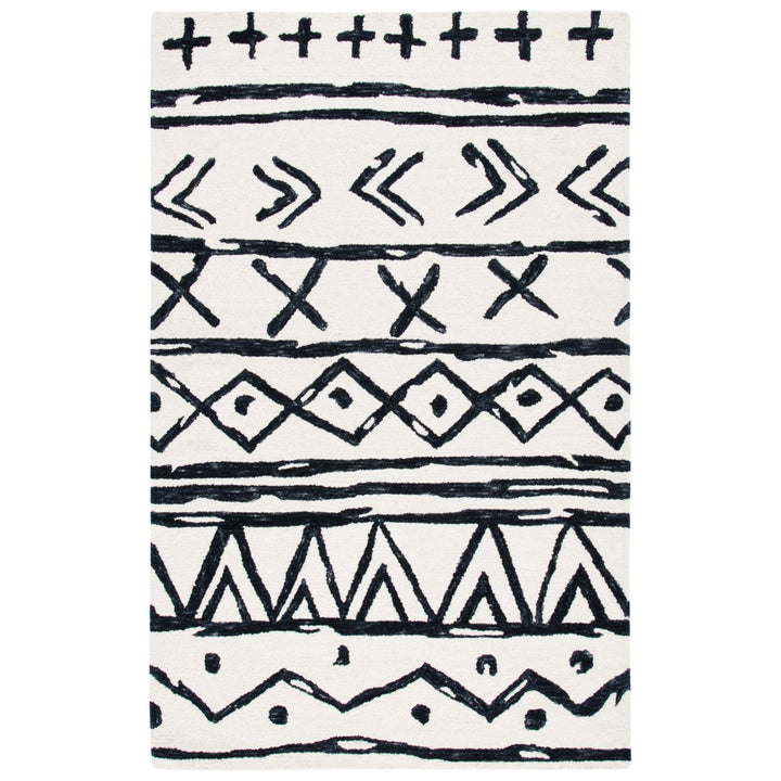 SAFAVIEH Metro MET403Z Handmade Black / Ivory Rug Image 1