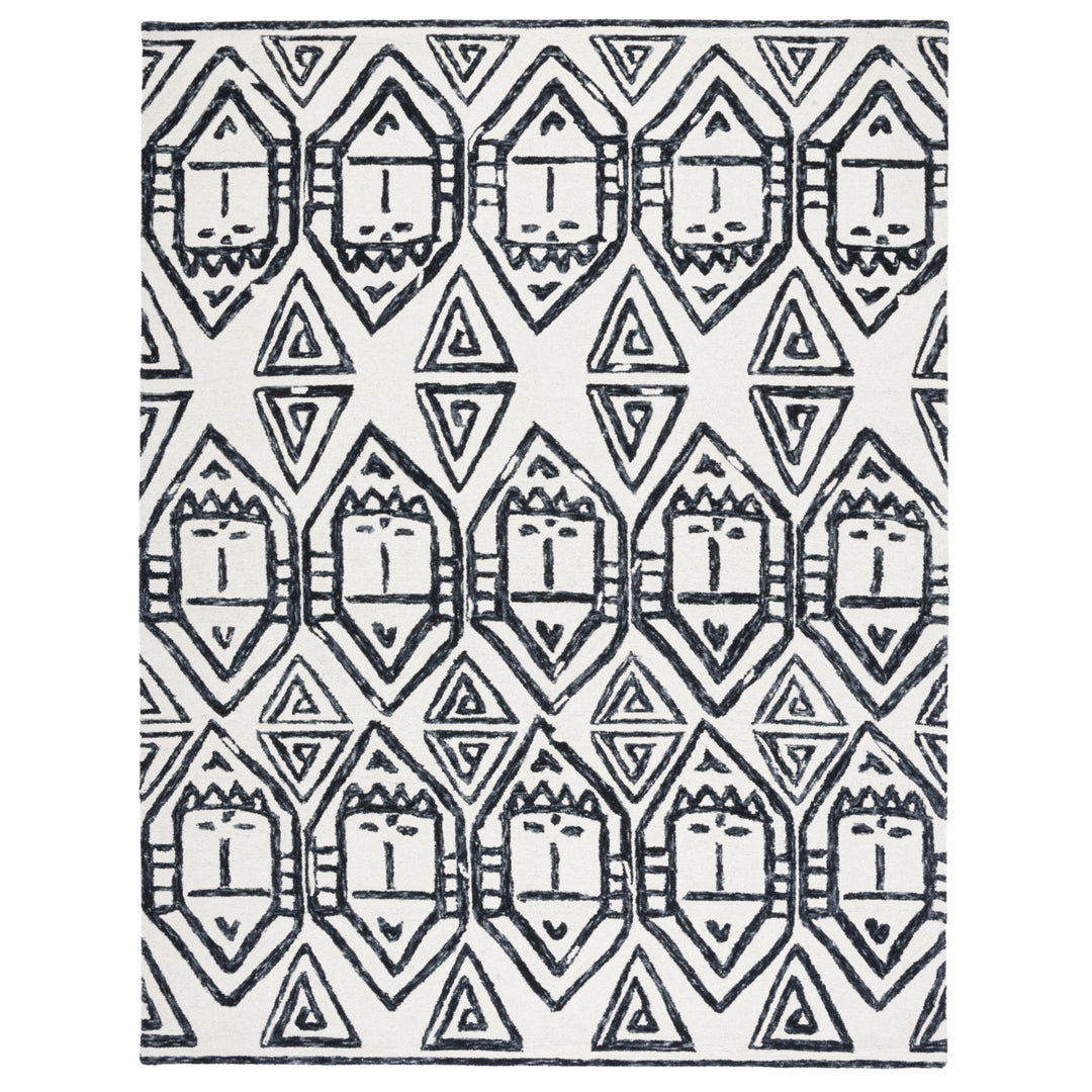 SAFAVIEH Metro MET404Z Handmade Black / Ivory Rug Image 1