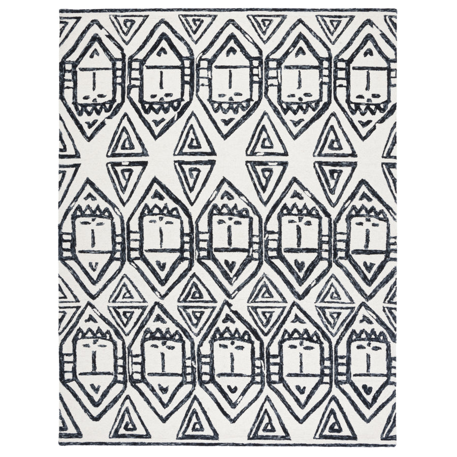 SAFAVIEH Metro MET404Z Handmade Black / Ivory Rug Image 1