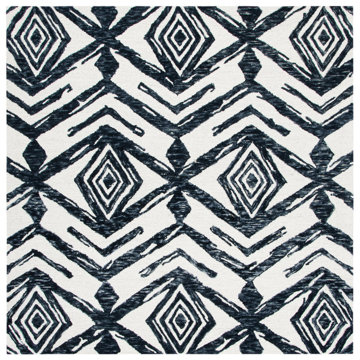 SAFAVIEH Metro MET402Z Handmade Black / Ivory Rug Image 10