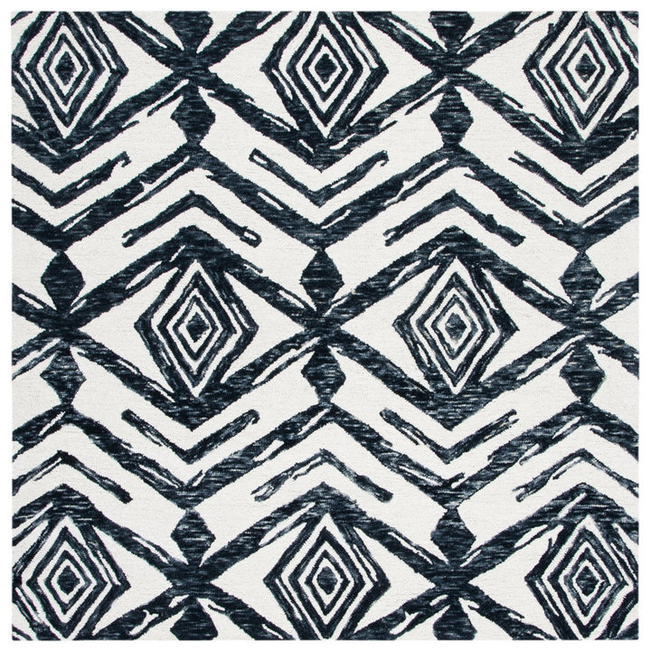 SAFAVIEH Metro MET402Z Handmade Black / Ivory Rug Image 1