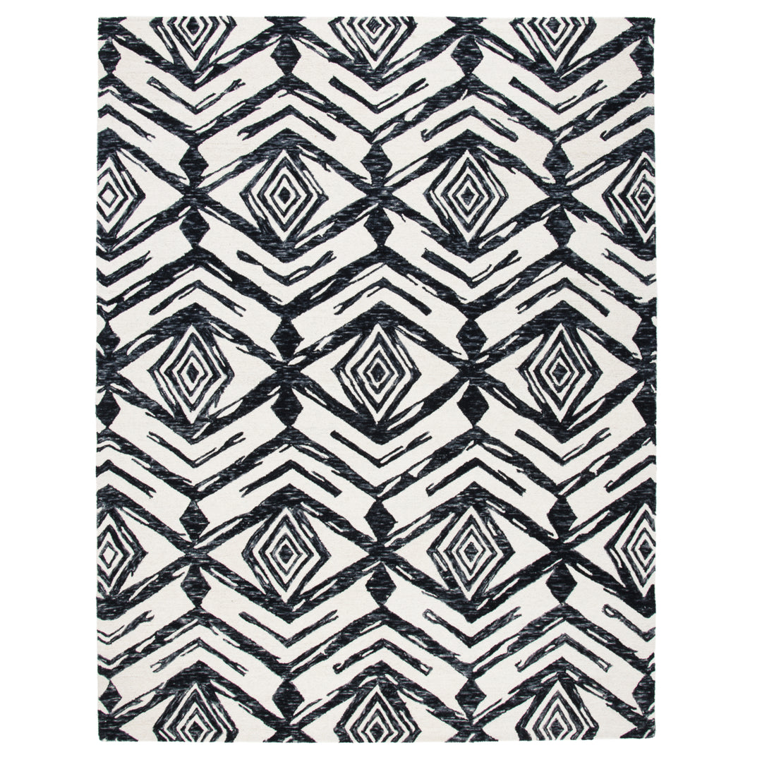 SAFAVIEH Metro MET402Z Handmade Black / Ivory Rug Image 11