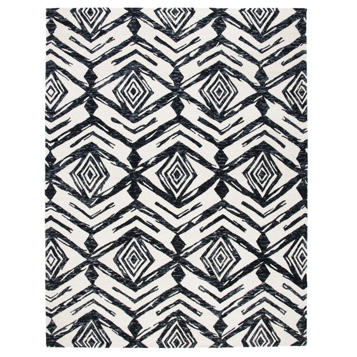 SAFAVIEH Metro MET402Z Handmade Black / Ivory Rug Image 1