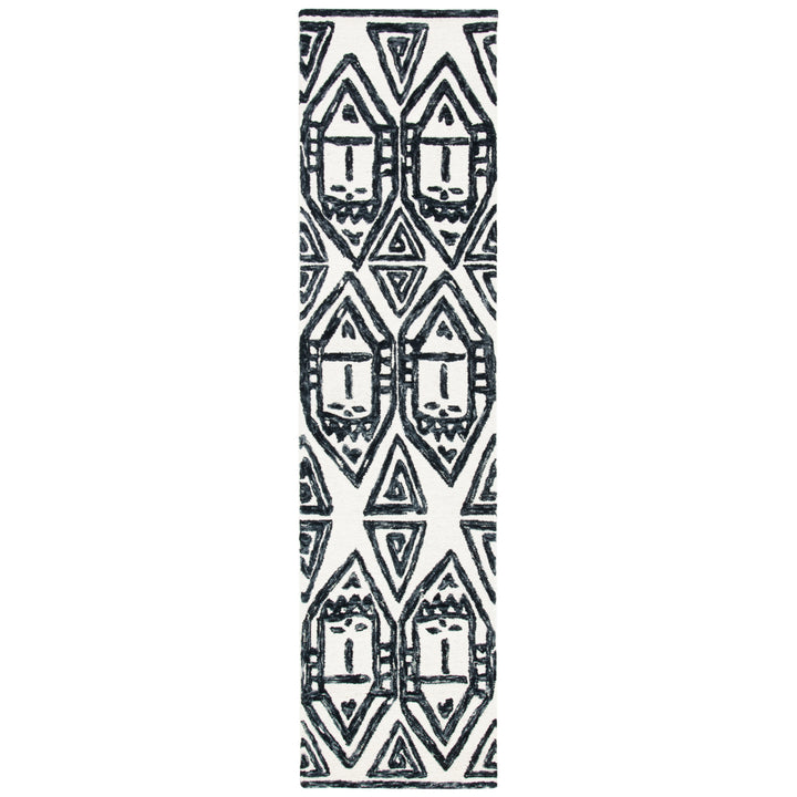 SAFAVIEH Metro MET404Z Handmade Black / Ivory Rug Image 5