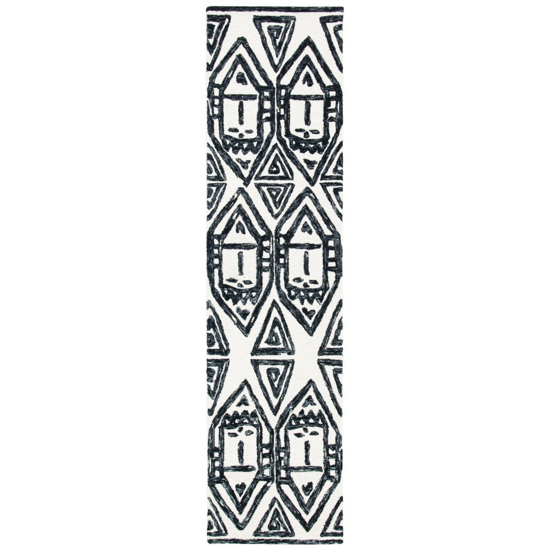 SAFAVIEH Metro MET404Z Handmade Black / Ivory Rug Image 1