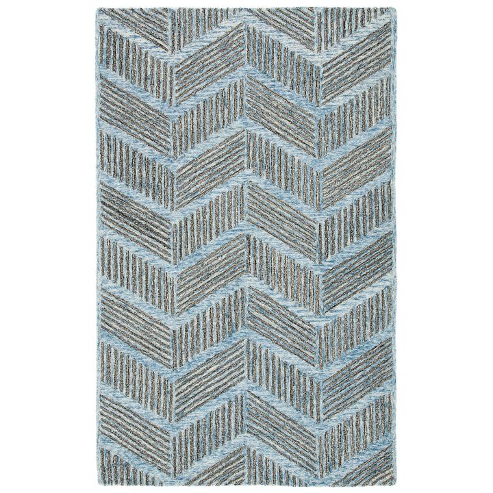 SAFAVIEH Metro MET453M Handmade Blue / Black Rug Image 1