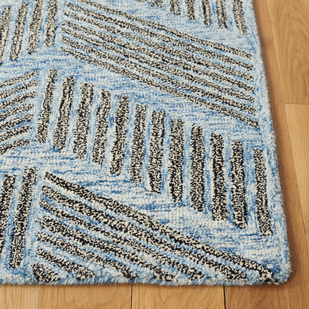 SAFAVIEH Metro MET453M Handmade Blue / Black Rug Image 2