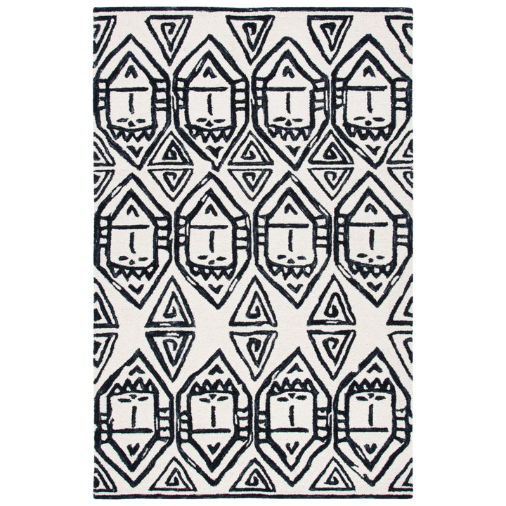 SAFAVIEH Metro MET404Z Handmade Black / Ivory Rug Image 9