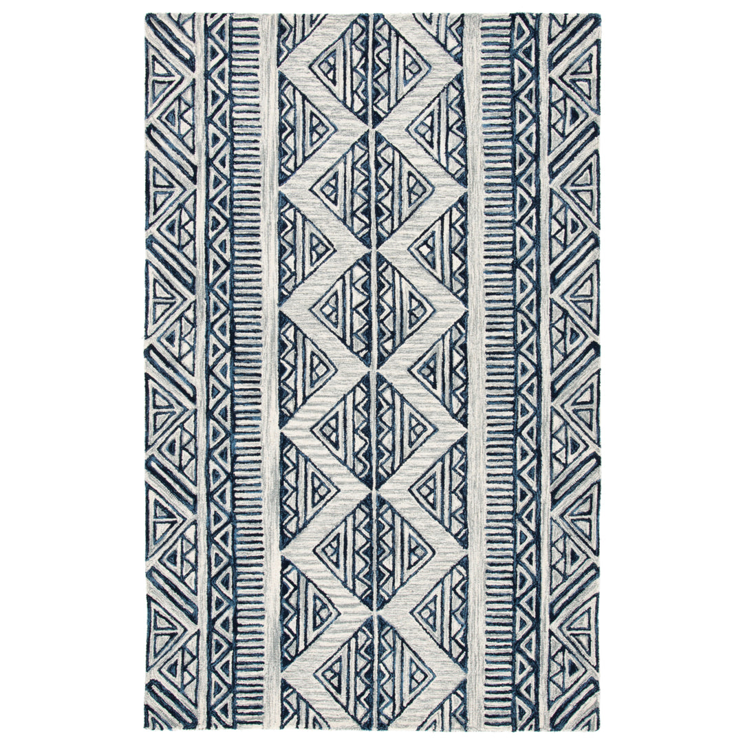 SAFAVIEH Metro MET452M Handmade Blue / Ivory Rug Image 5