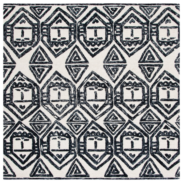 SAFAVIEH Metro MET404Z Handmade Black / Ivory Rug Image 10