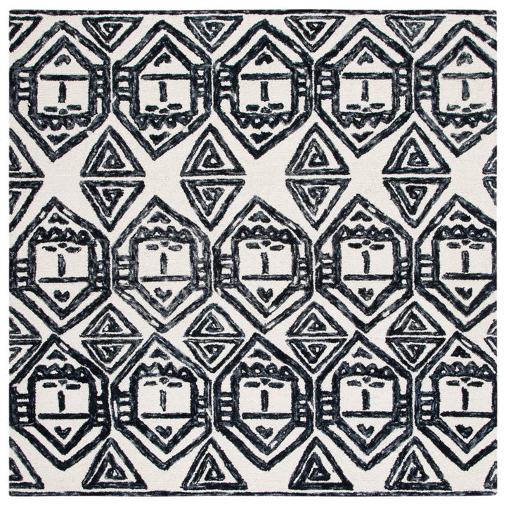 SAFAVIEH Metro MET404Z Handmade Black / Ivory Rug Image 1