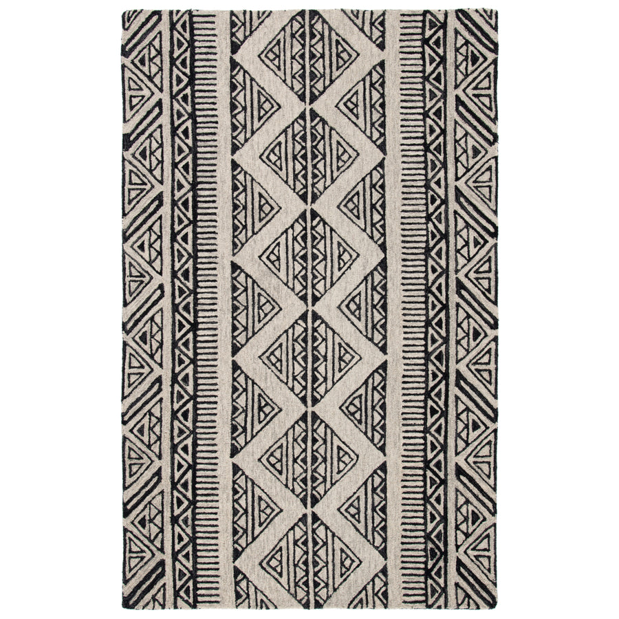 SAFAVIEH Metro MET452Z Handmade Black / Beige Rug Image 1