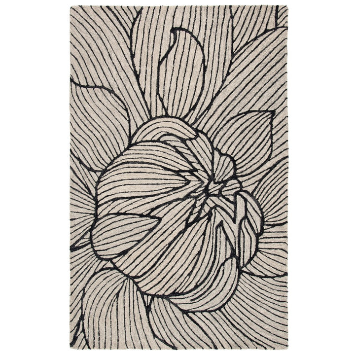 SAFAVIEH Metro MET451Z Handmade Black / Ivory Rug Image 1