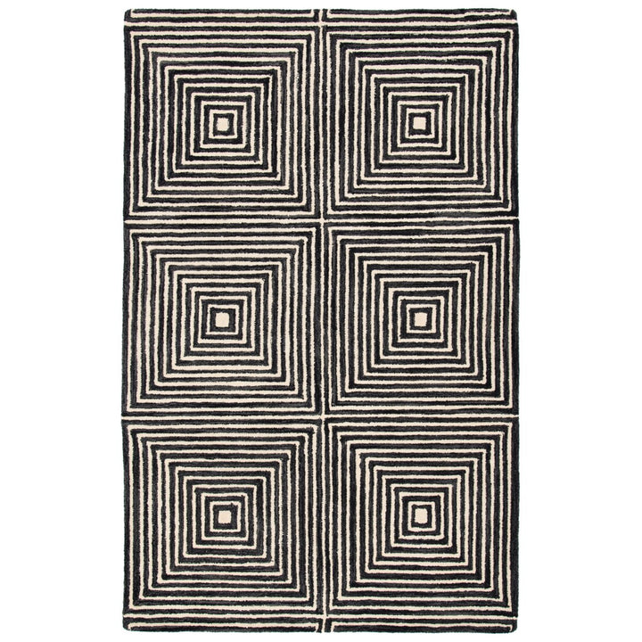 SAFAVIEH Metro MET454Z Handmade Black / Beige Rug Image 1