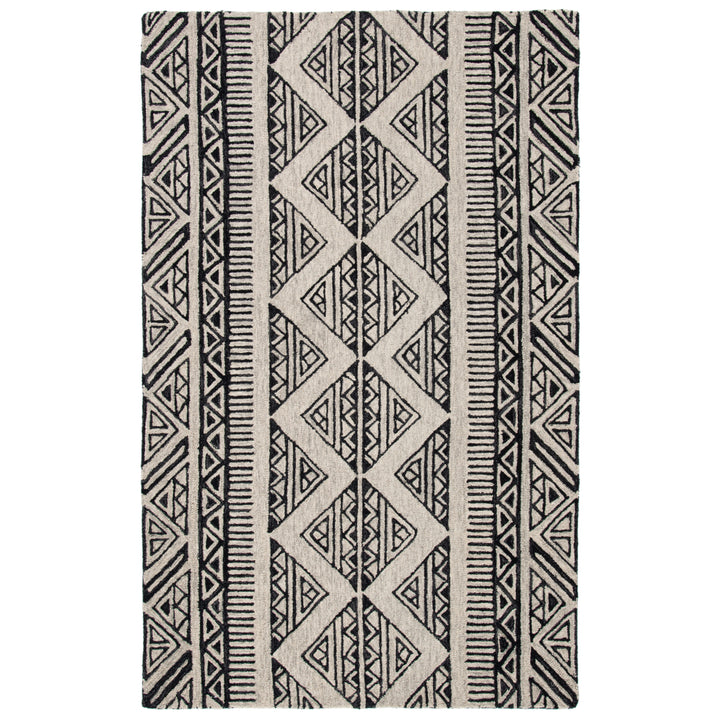 SAFAVIEH Metro MET452Z Handmade Black / Beige Rug Image 5