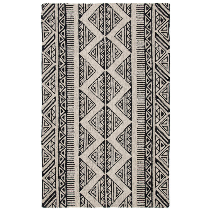 SAFAVIEH Metro MET452Z Handmade Black / Beige Rug Image 1