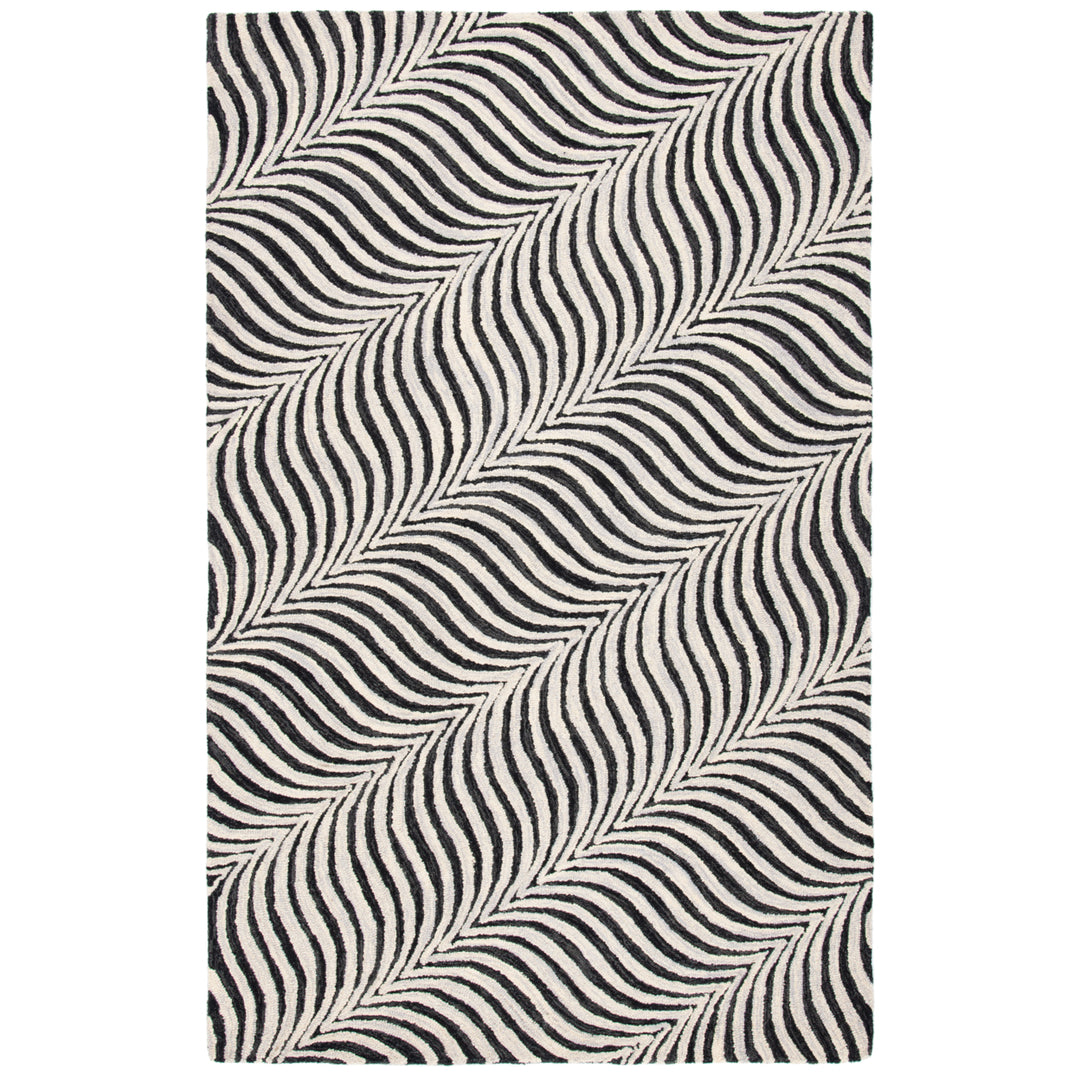 SAFAVIEH Metro MET456Z Handmade Black / Beige Rug Image 1