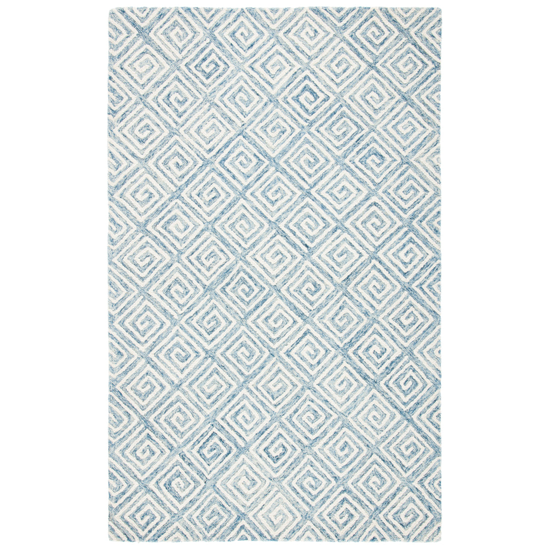 SAFAVIEH Metro MET455L Handmade Light Blue / Ivory Rug Image 1