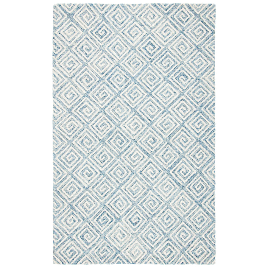 SAFAVIEH Metro MET455L Handmade Light Blue / Ivory Rug Image 1