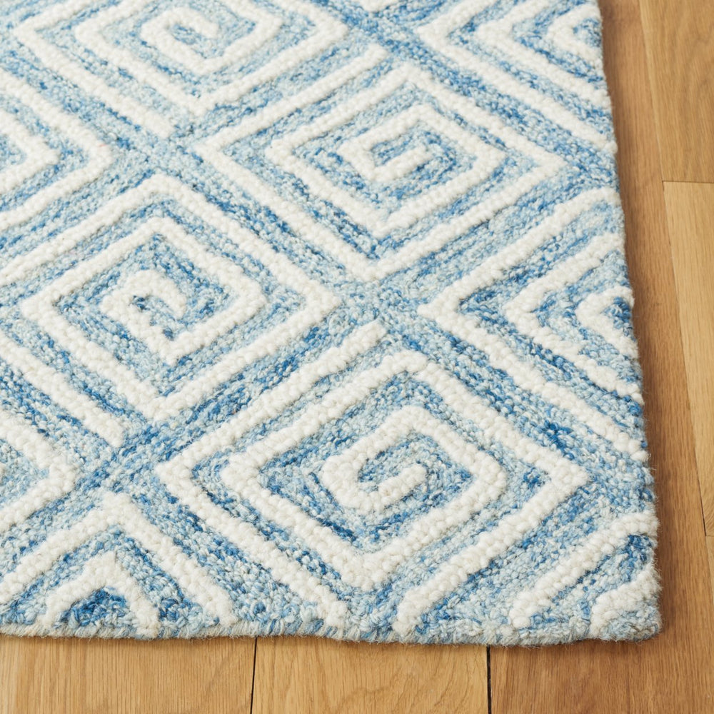 SAFAVIEH Metro MET455L Handmade Light Blue / Ivory Rug Image 2