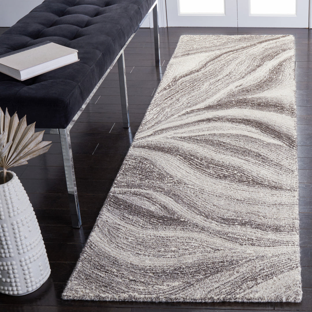 SAFAVIEH Metro MET505H Handmade Ivory / Dark Grey Rug Image 3