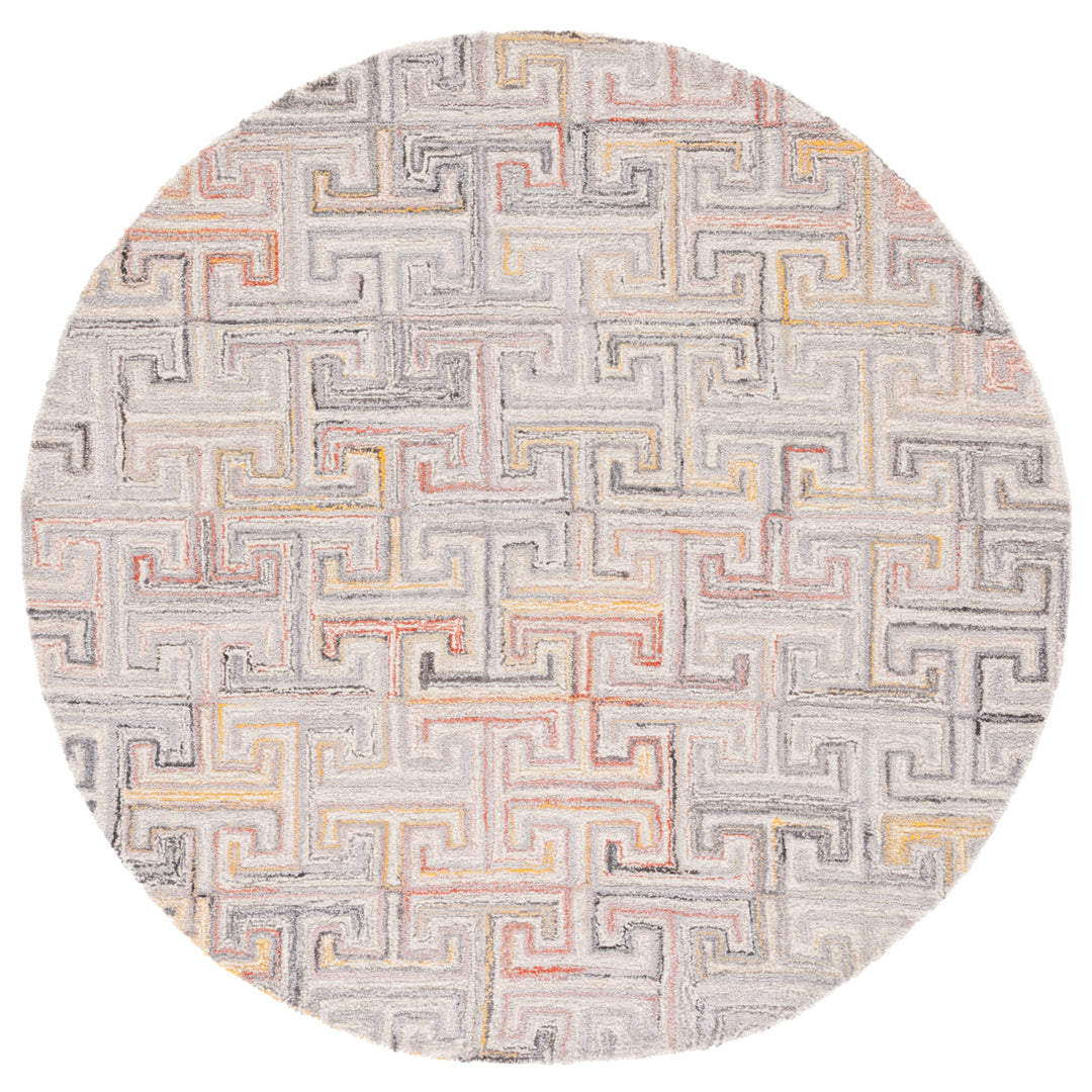 SAFAVIEH Metro Collection MET551F Handmade Grey/Rust Rug Image 2