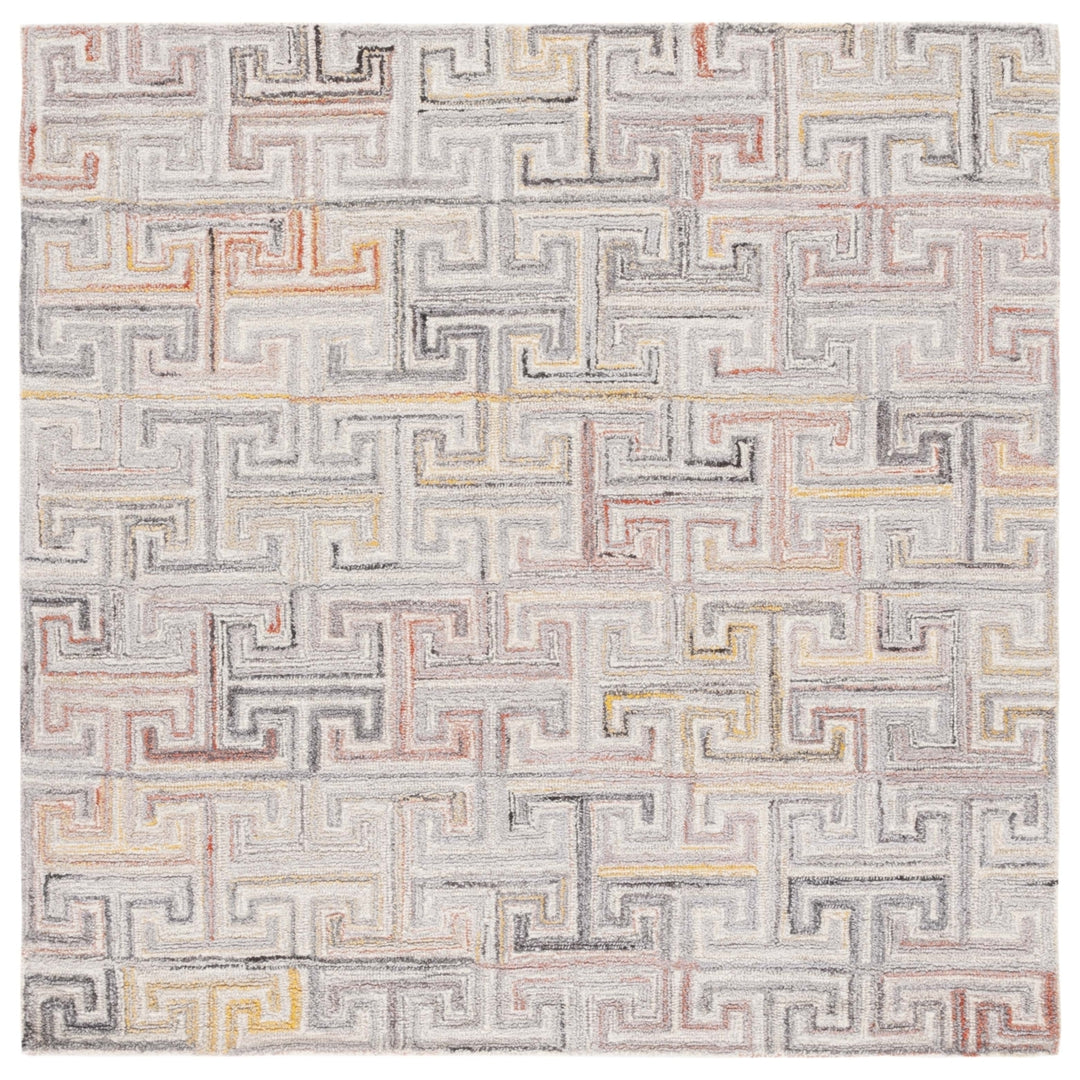 SAFAVIEH Metro Collection MET551F Handmade Grey/Rust Rug Image 4