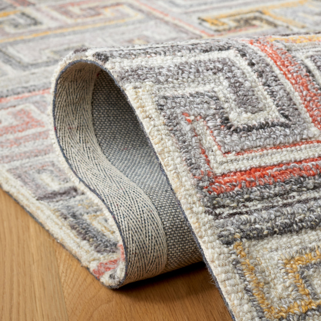 SAFAVIEH Metro Collection MET551F Handmade Grey/Rust Rug Image 7