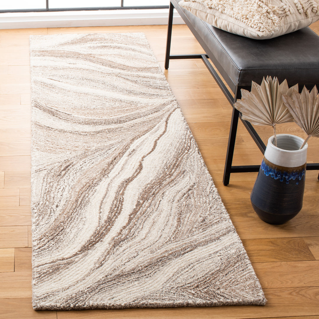 SAFAVIEH Metro MET505T Handmade Ivory / Brown Rug Image 3