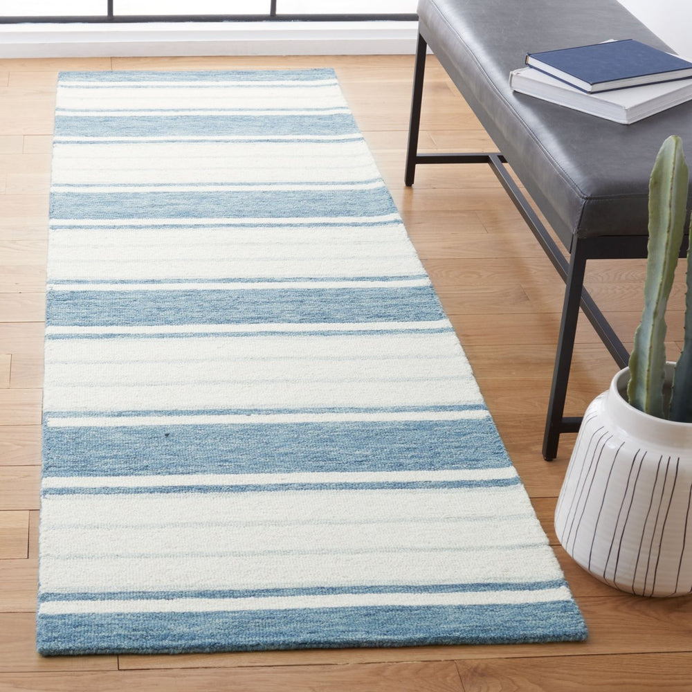 SAFAVIEH Metro MET607M Handmade Blue / Ivory Rug Image 2