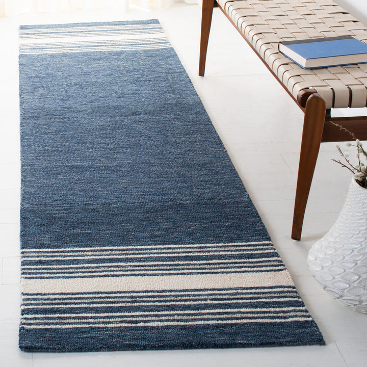 SAFAVIEH Metro MET610M Handmade Blue / Ivory Rug Image 2