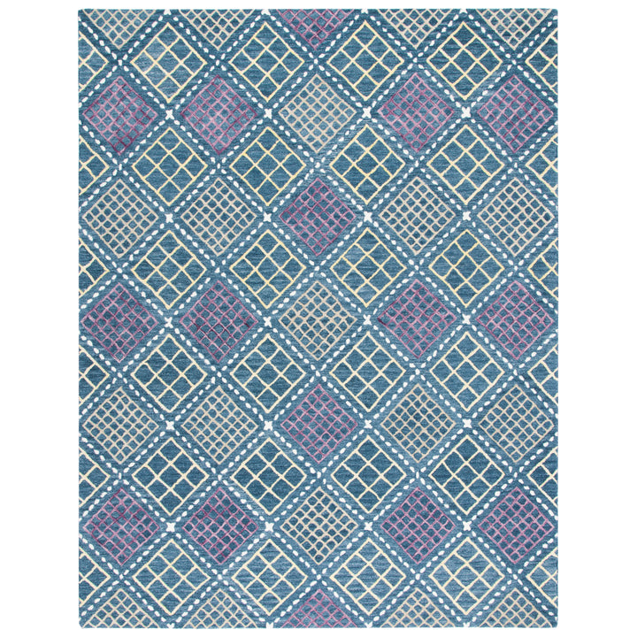 SAFAVIEH Metro MET703M Handmade Blue / Yellow Rug Image 1