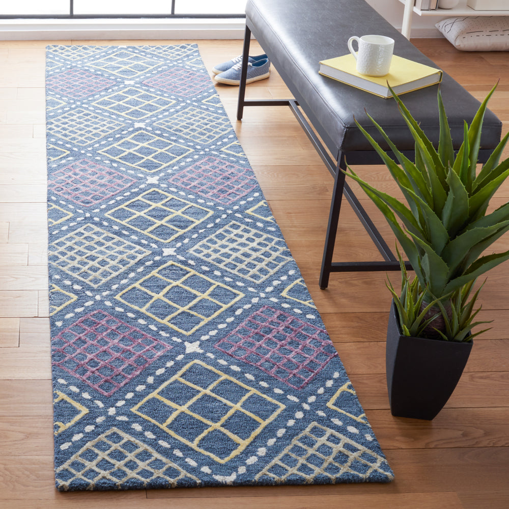 SAFAVIEH Metro MET703M Handmade Blue / Yellow Rug Image 2