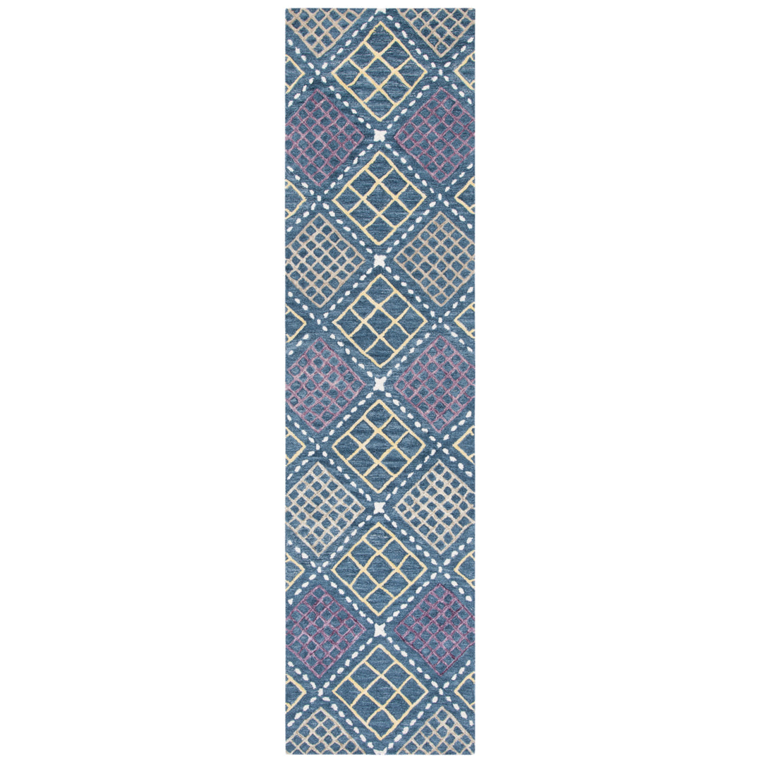 SAFAVIEH Metro MET703M Handmade Blue / Yellow Rug Image 3