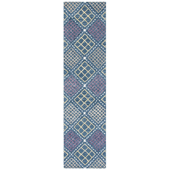 SAFAVIEH Metro MET703M Handmade Blue / Yellow Rug Image 1