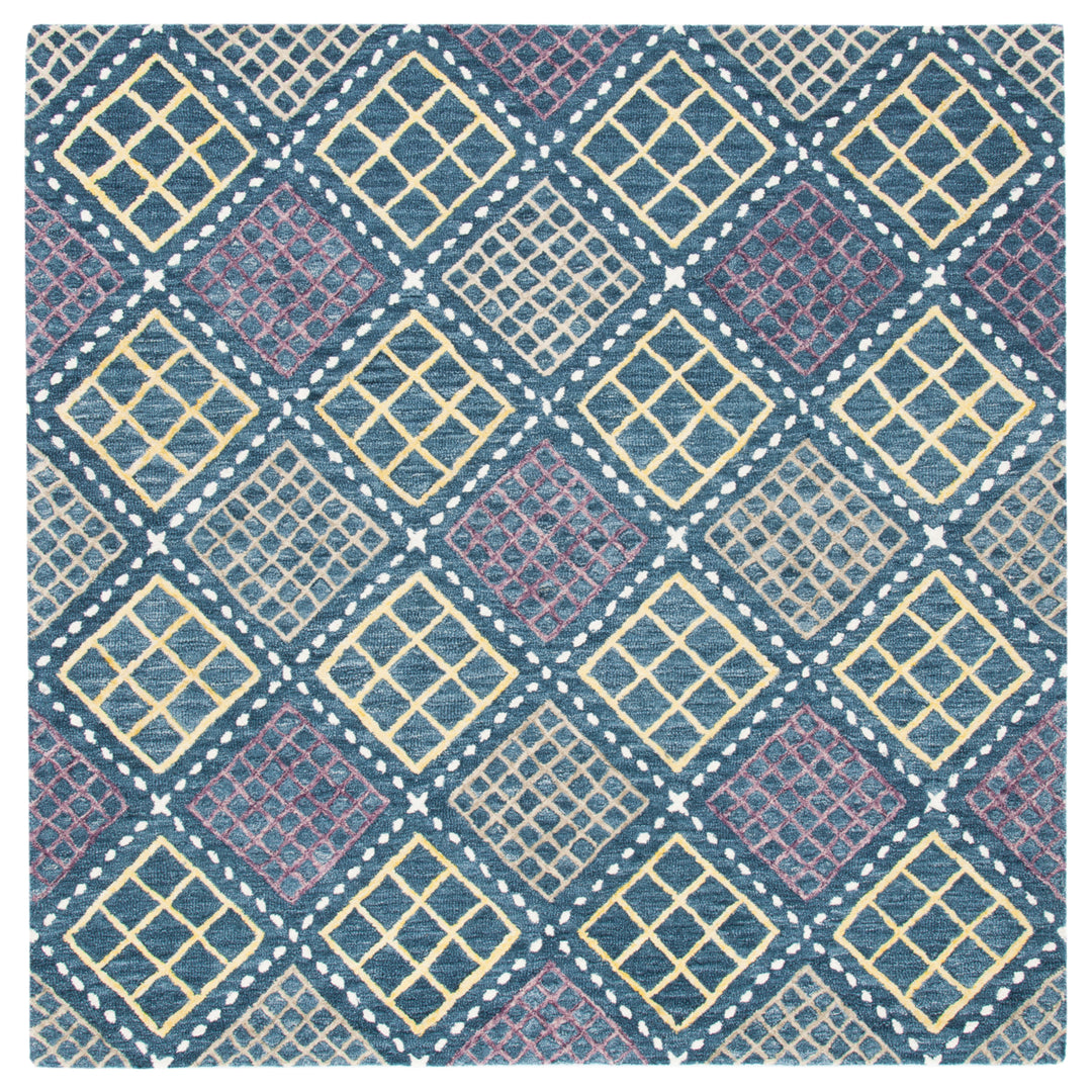 SAFAVIEH Metro MET703M Handmade Blue / Yellow Rug Image 4