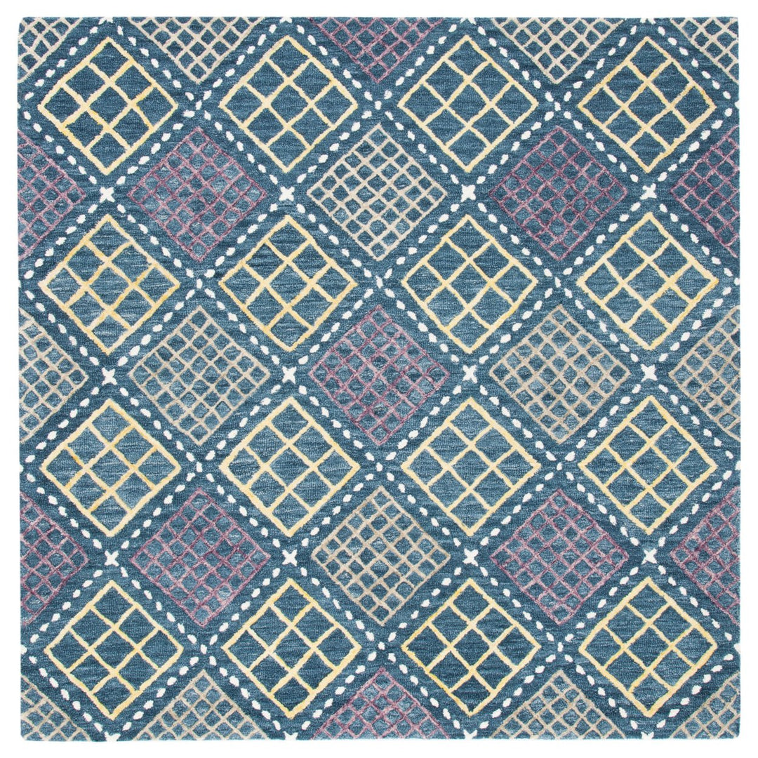 SAFAVIEH Metro MET703M Handmade Blue / Yellow Rug Image 1