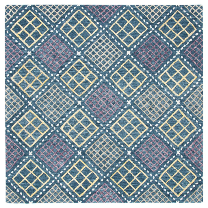 SAFAVIEH Metro MET703M Handmade Blue / Yellow Rug Image 1