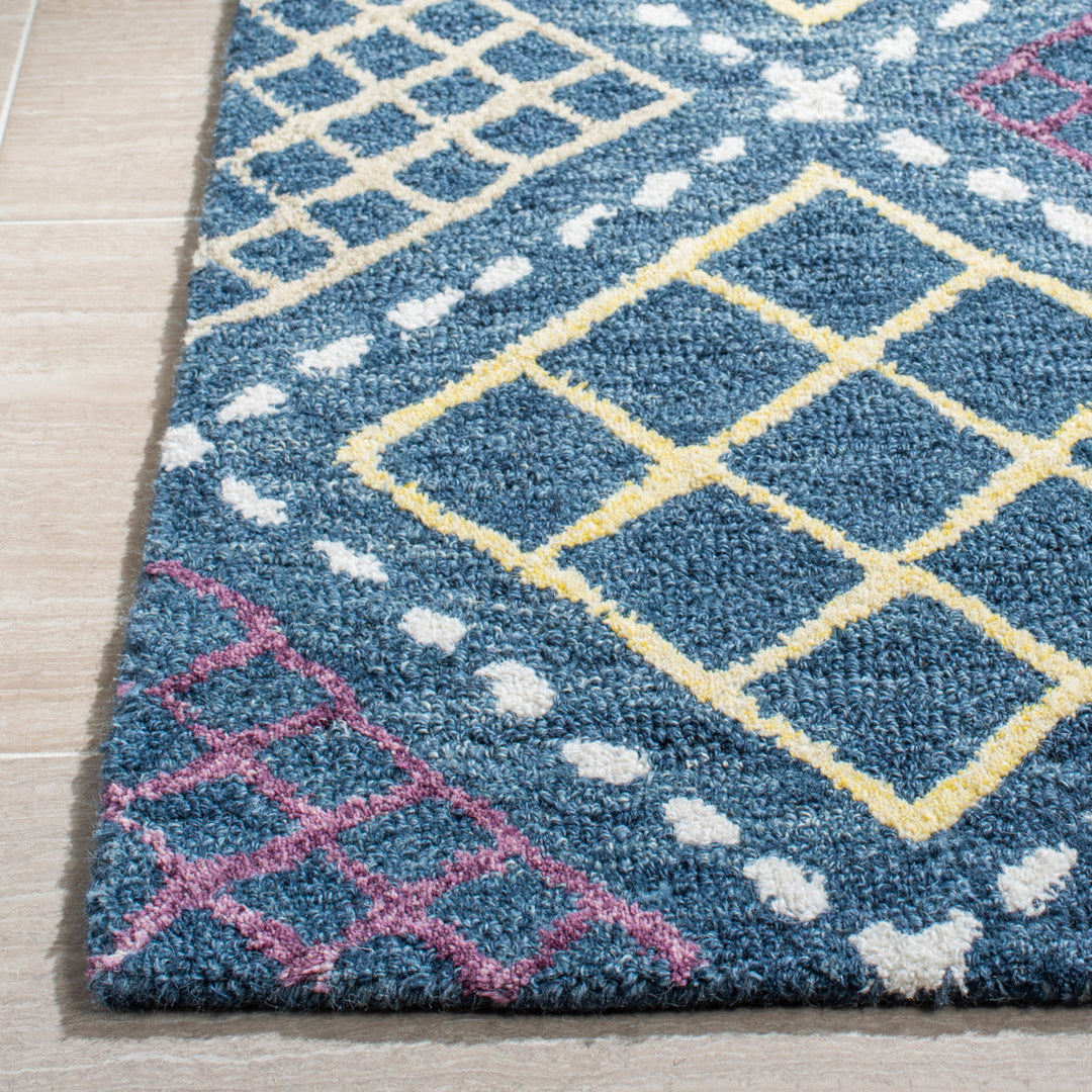 SAFAVIEH Metro MET703M Handmade Blue / Yellow Rug Image 5