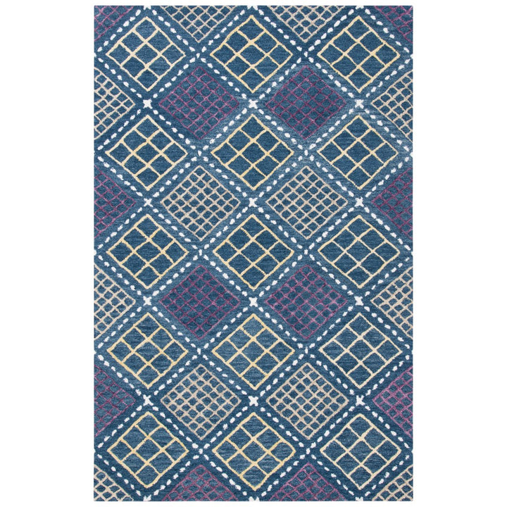 SAFAVIEH Metro MET703M Handmade Blue / Yellow Rug Image 8