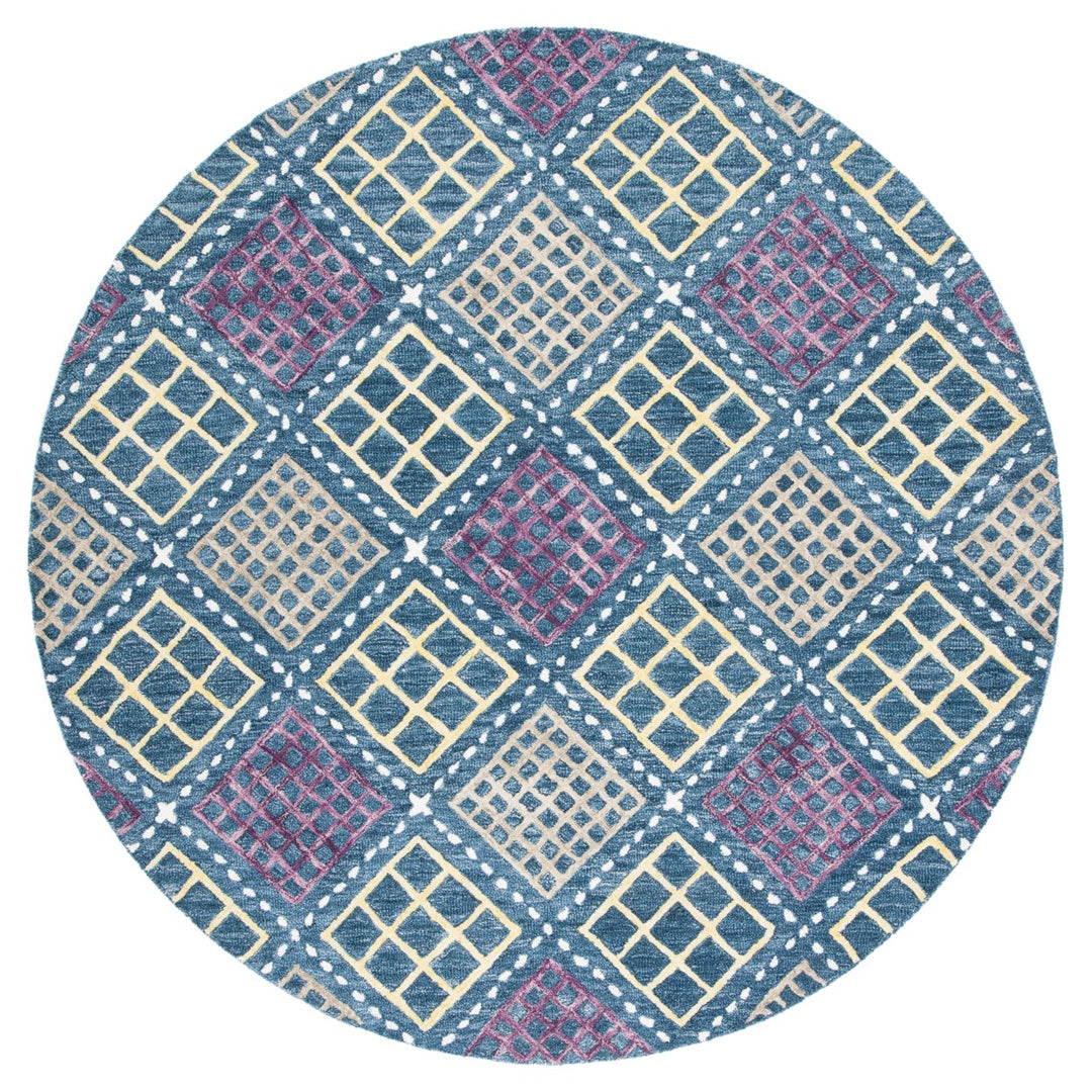 SAFAVIEH Metro MET703M Handmade Blue / Yellow Rug Image 1