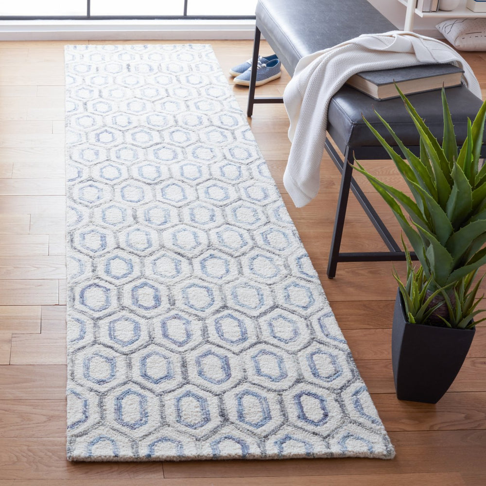 SAFAVIEH Metro MET704A Handmade Ivory / Blue Rug Image 2