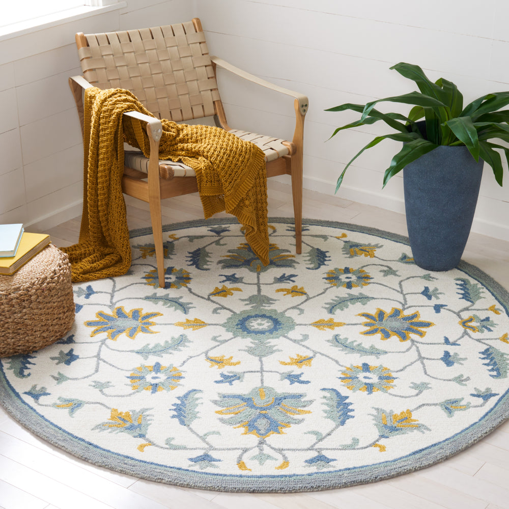 SAFAVIEH Metro MET707L Handmade Ivory / Blue Rug Image 2