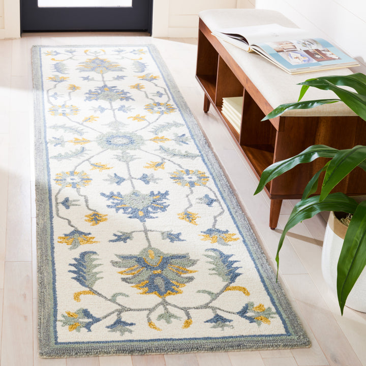 SAFAVIEH Metro MET707L Handmade Ivory / Blue Rug Image 3