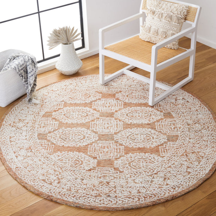 SAFAVIEH Metro MET803P Handmade Natural / Rust Rug Image 2