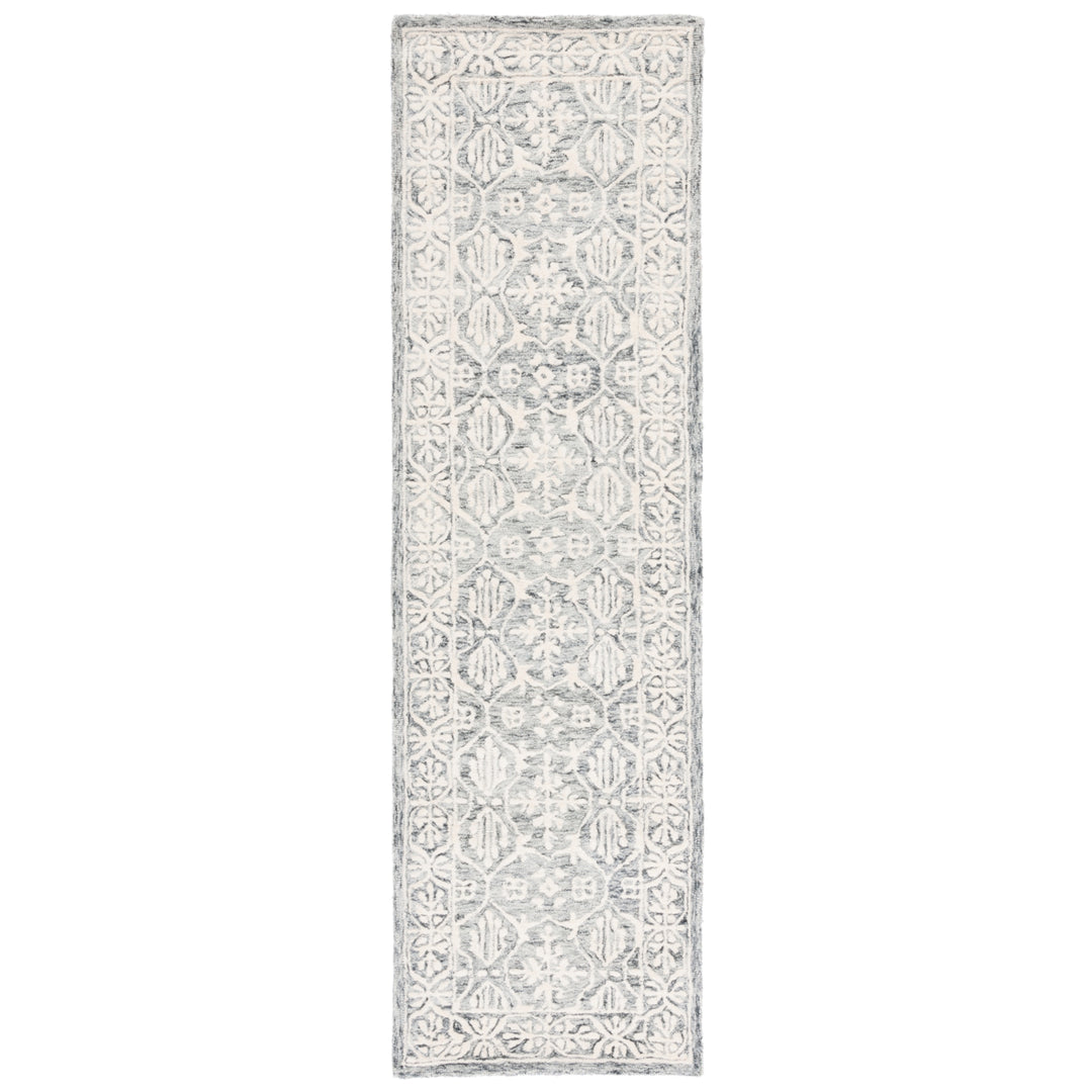 SAFAVIEH Metro MET903H Handmade Dark Grey / Ivory Rug Image 5