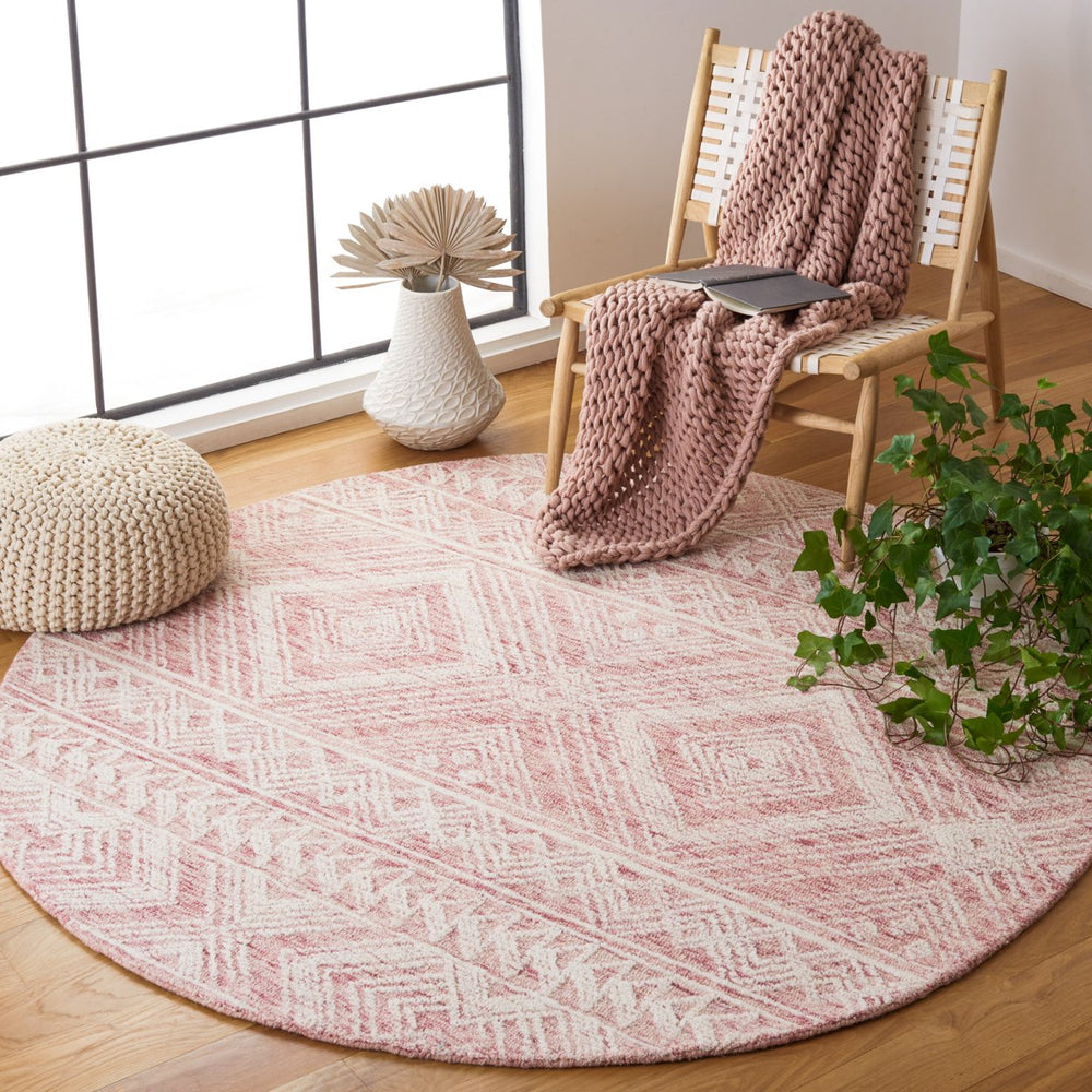 SAFAVIEH Metro MET906U Handmade Dark Pink / Ivory Rug Image 2