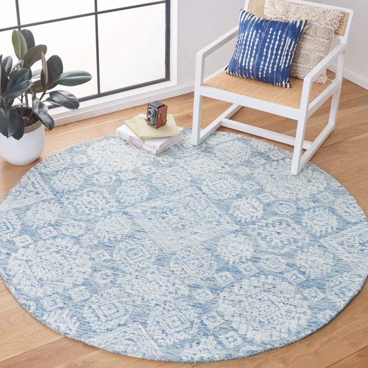 SAFAVIEH Metro MET987M Handmade Blue / Ivory Rug Image 8