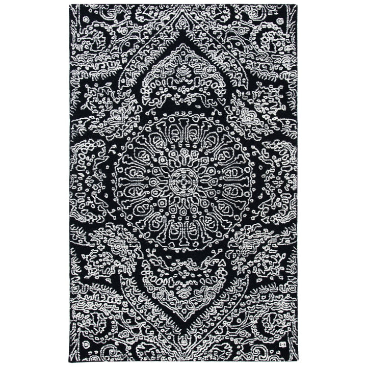 SAFAVIEH Metro MET993Z Handmade Black / Ivory Rug Image 1